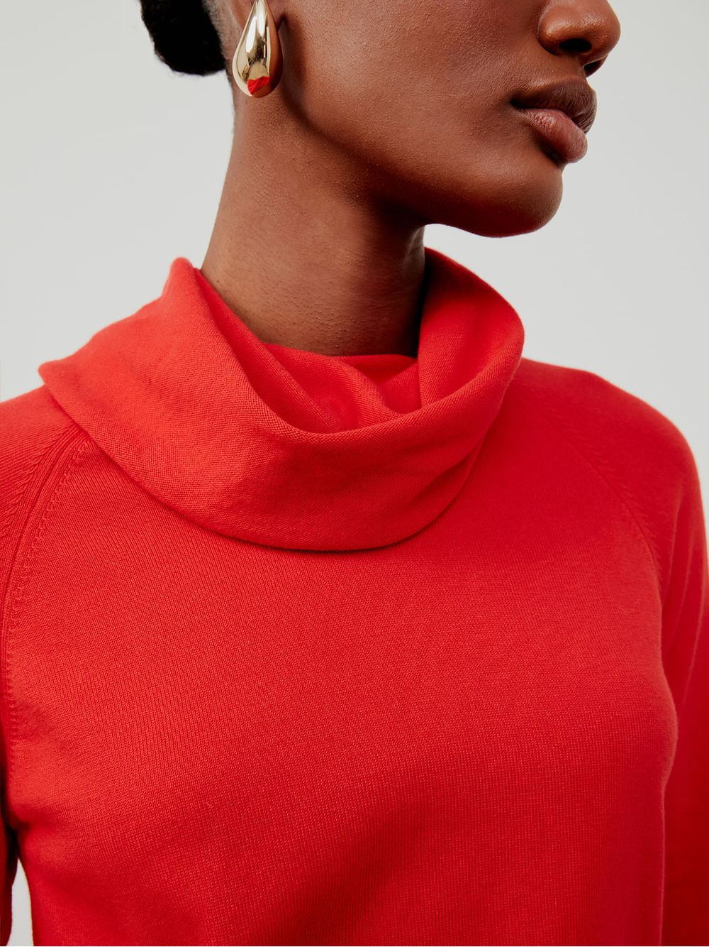 Anselmi — Blusa Básica com Gola Alta Vermelho