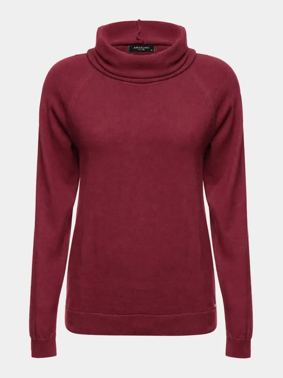 Blusa Básica com Gola Alta Merlot