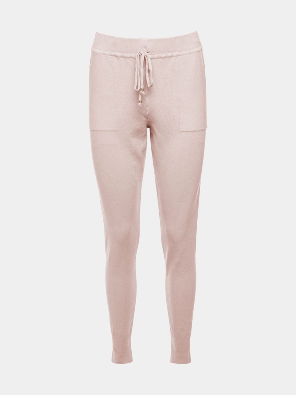 Calça de Tricô Barra Elástica Rosa Claro