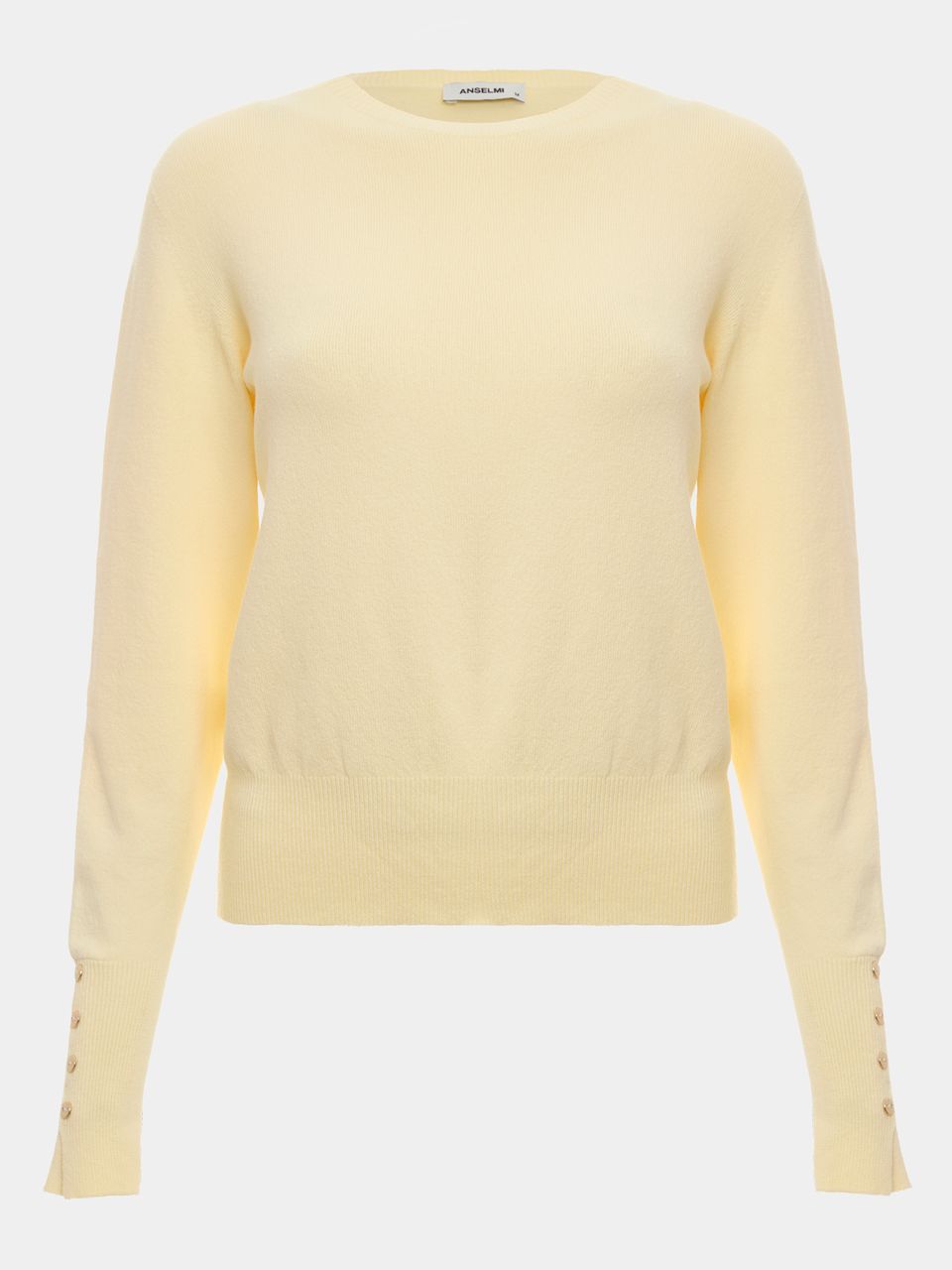 Blusa de Tricô 3d com Detalhe em Botões No Punho Baunilha