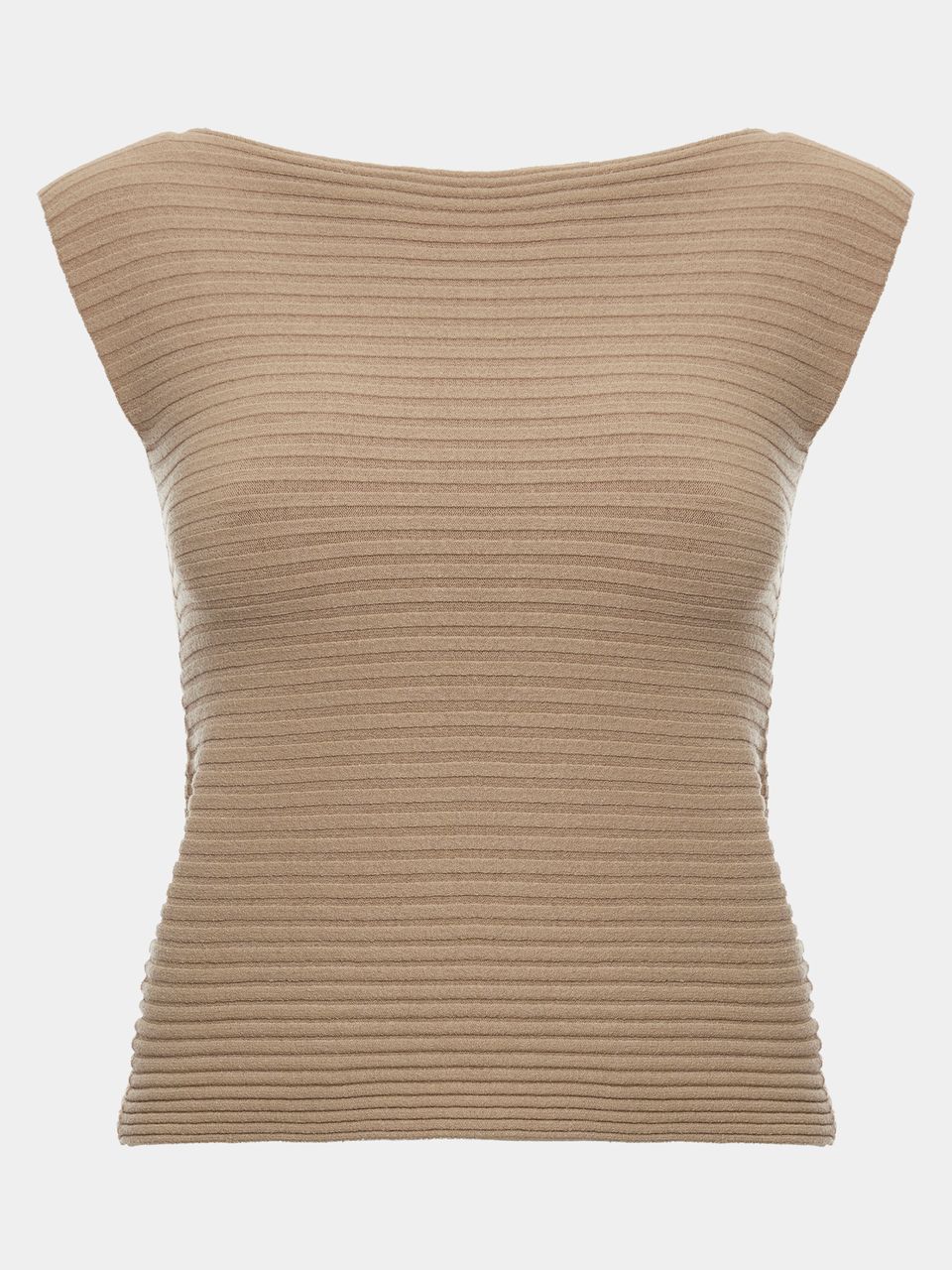 Blusa Curta Canelada Tencel™ Modal Castor
