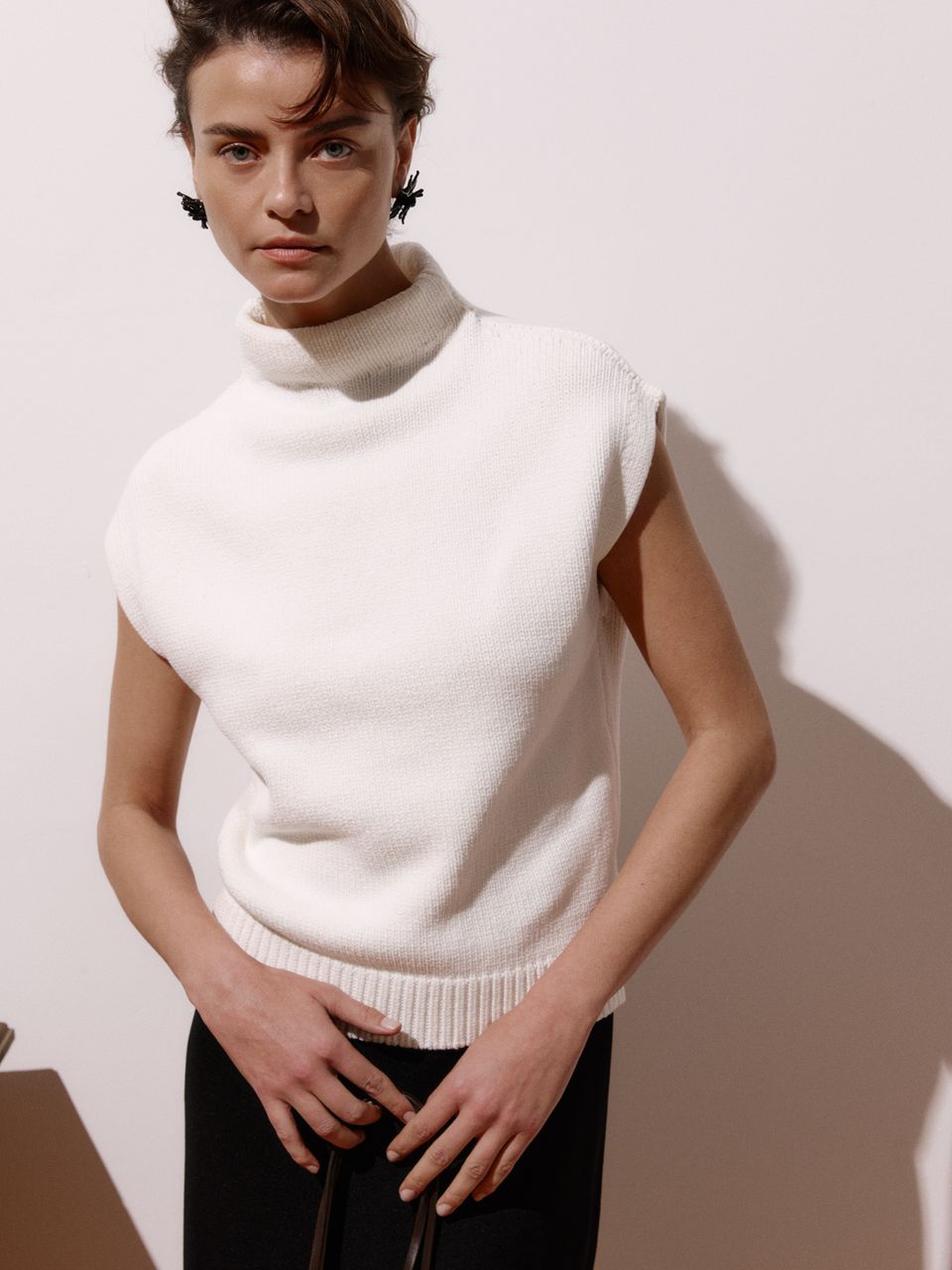 Regata de Tricô com Manga Japonesa Off White