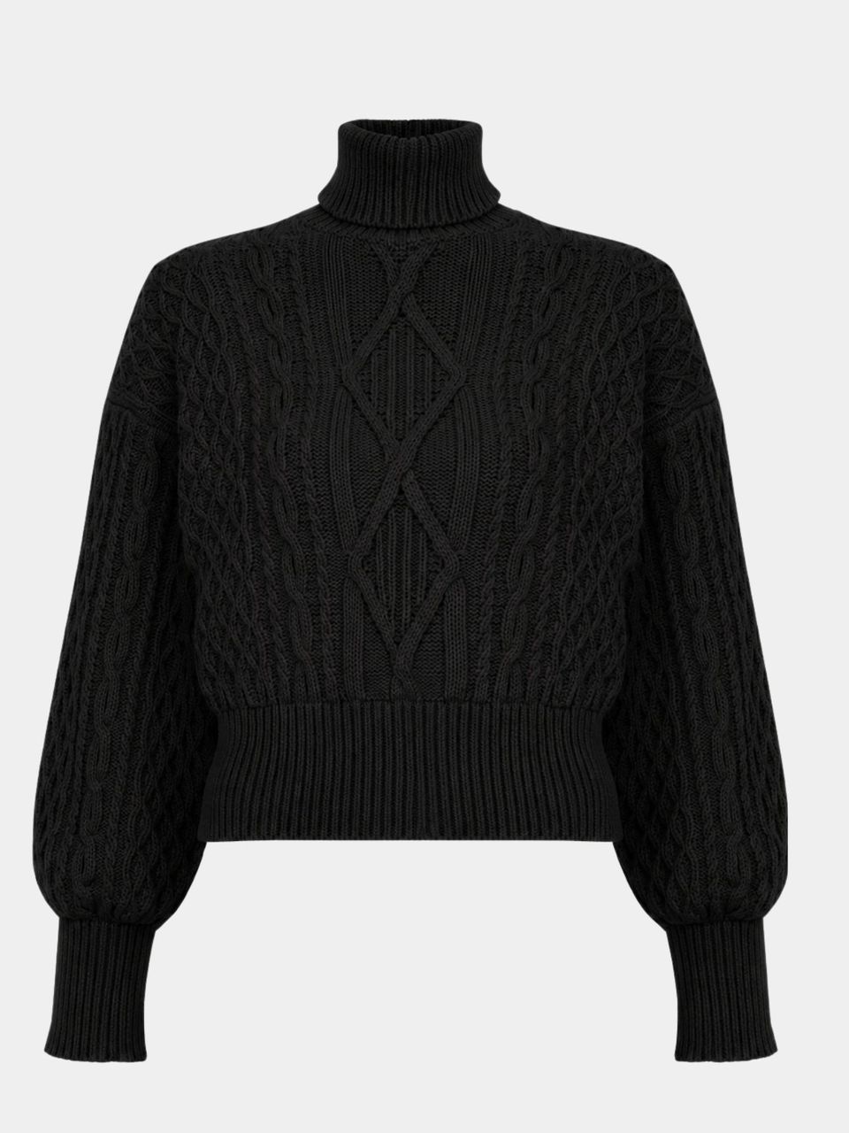 Blusa Aran Gola Alta Preto