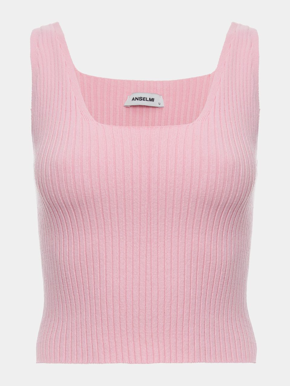 Top Cropped Decote Quadrado Rosa Pó